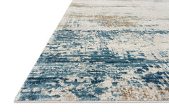 Loloi Rugs Sienne Collection Rug in Ivory, Azure - 2.6 x 12 feet