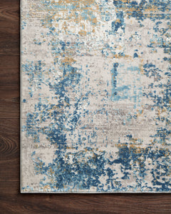 Loloi Rugs Sienne Collection Rug in Grey, Blue - 5.3 x 7.7 feet