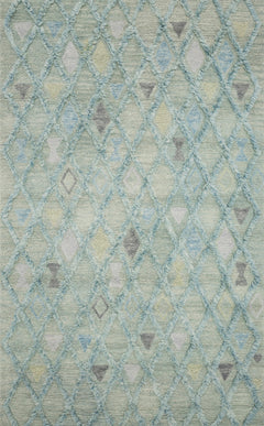 Loloi Rugs Symbology Collection Rug in Seafoam, Sky - 7.8 x 9.8 feet