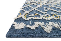 Loloi Rugs Symbology Collection Rug in Denim, Dove - 7.8 x 9.8 feet