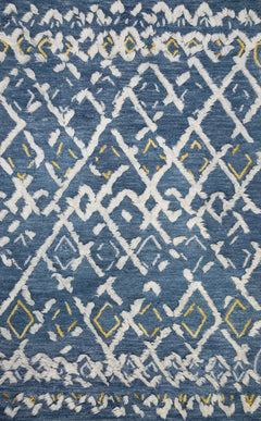 Loloi Rugs Symbology Collection Rug in Denim, Dove - 7.8 x 9.8 feet