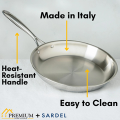 Sardel 12 Inch Stainless Steel Skillet Pan, 1002