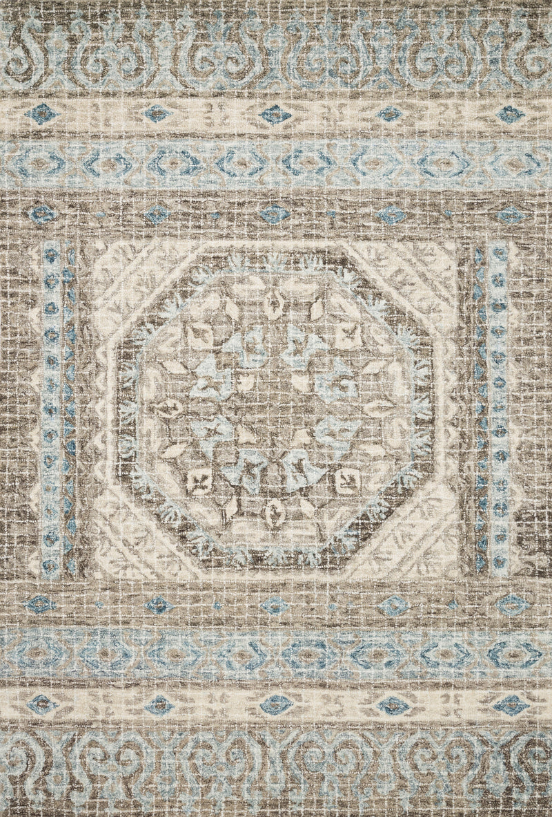 Loloi Rugs Tatum Collection Rug in Stone, Blue - 7.8 x 9.8 feet