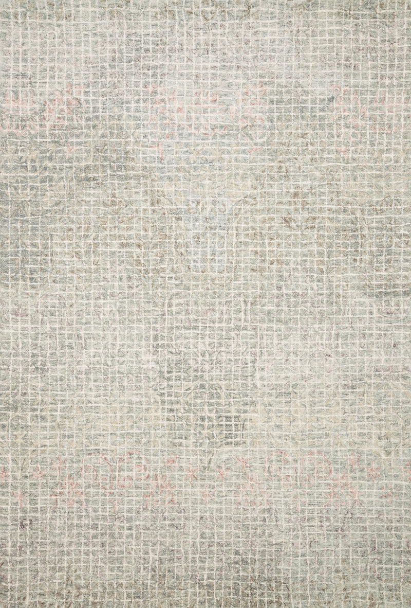 Loloi Rugs Tatum Collection Rug in Grey, Blush - 7.8 x 9.8 feet