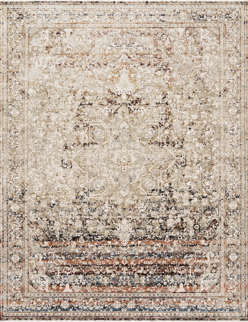 Loloi Rugs Theia Collection Rug in Taupe, Brick - 7.8 x 10 feet