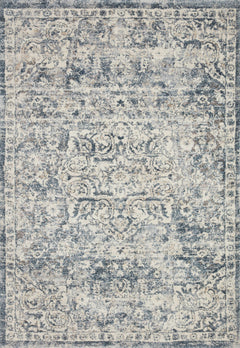 Loloi Rugs Theory Collection Rug in Ivory, Blue - 9.5 x 13 feet