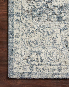 Loloi Rugs Theory Collection Rug in Ivory, Blue - 9.5 x 13 feet