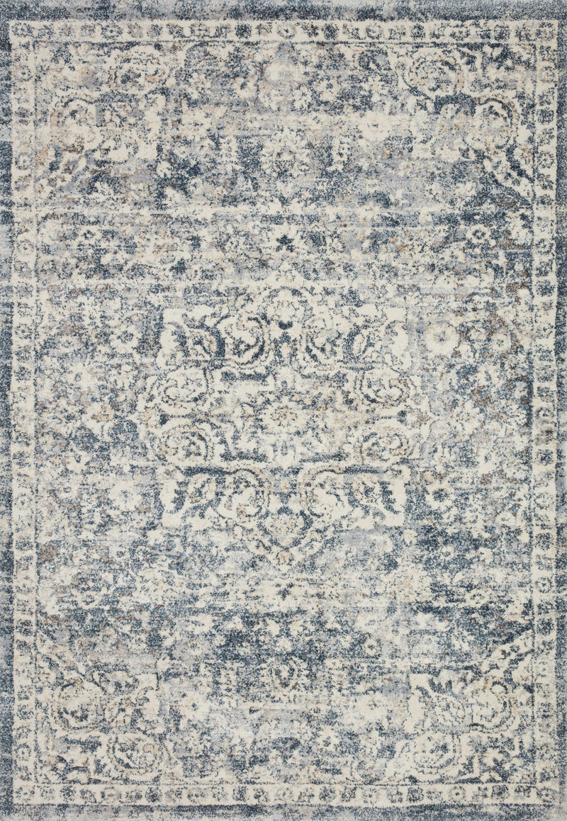 Loloi Rugs Theory Collection Rug in Ivory, Blue - 9.5 x 13 feet