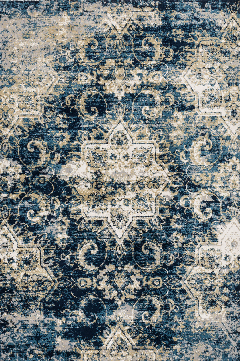 Loloi Rugs Torrance Collection Rug in Navy, Ivory - 6.6 x 9.2 feet