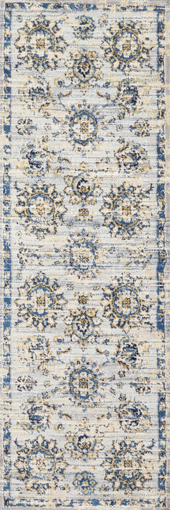 Loloi Rugs Torrance Collection Rug in Grey, Navy - 6.6 x 9.2 feet