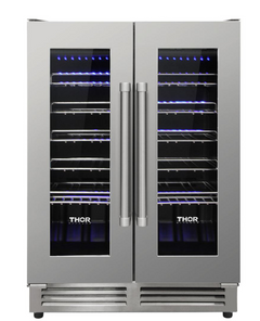 Thor Appliance Package - 48 In. Gas Range, Range Hood, Refrigerator with Water and Ice Dispenser, Dishwasher & Wine Cooler, AP-LRG4807U-11