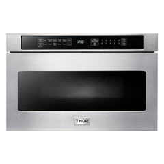 Thor Kitchen Package - 36 in. Propane Gas Range, Range Hood, Microwave Drawer, Refrigerator with Water and Ice Dispenser, Dishwasher, AP-LRG3601ULP-13