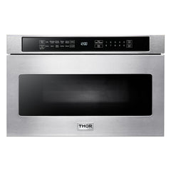 Thor Kitchen Package - 36 in. Gas Burner/Electric Oven Range, Range Hood, Microwave Drawer, Refrigerator with Water and Ice Dispenser, Dishwasher, Wine Cooler, AP-HRD3606U-14