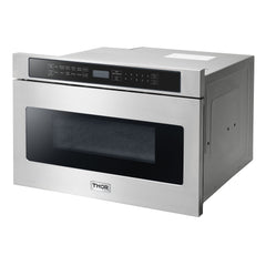 Thor Kitchen Package - 48 in. Propane Gas Range, Range Hood, Refrigerator, Dishwasher, Wine Cooler, Microwave, AP-LRG4807ULP-W-6