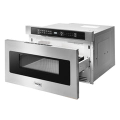 Thor Kitchen Package - 36 in. Gas Burner/Electric Oven Range, Range Hood, Microwave Drawer, Refrigerator with Water and Ice Dispenser, Dishwasher, Wine Cooler, AP-HRD3606U-14