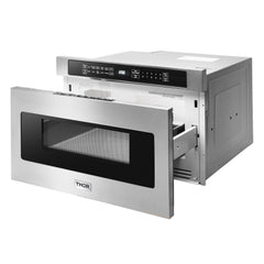 Thor Kitchen Package - 48 In. Dual Fuel Range, Range Hood, Refrigerator with Water and Ice Dispenser, Dishwasher, Microwave Drawer, Wine Cooler, AP-HRD4803ULP-W-10