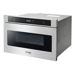 Thor Kitchen Appliance Package - 36 in. Electric Range, Microwave Drawer, Refrigerator with Water and Ice Dispenser, Dishwasher, AP-HRE3601-12