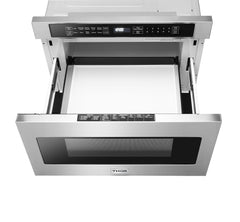 Thor Kitchen Package - 30 In. Propane Gas Burner/Electric Oven Range, Range Hood, Microwave Drawer, Refrigerator, Dishwasher, Wine Cooler, AP-HRD3088ULP-14