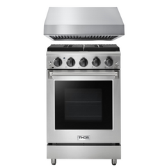 Thor Kitchen Appliance Package - 24 in. Propane Gas Range, Range Hood, AP-LRG2401ULP