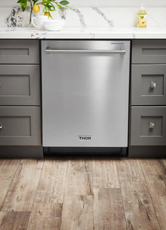 Thor Kitchen Appliance Package - 36 In. Gas Rangetop, Range Hood, Wall Oven, Refrigerator with Water and Ice Dispenser, Dishwasher, AP-HRT3618U-6