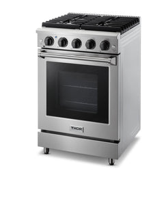 Thor Kitchen Appliance Package - 24 in. Gas Range and Range Hood, AP-LRG2401U