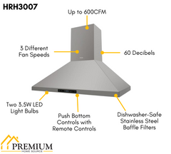 Thor Kitchen Package - 30 in. Natural Gas Range, Range Hood, Microwave Drawer, Refrigerator with Water and Ice Dispenser, Dishwasher, AP-LRG3001U-13