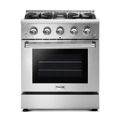 Thor Kitchen Package - 30 in. Propane Gas Range, Range Hood, Refrigerator with Water and Ice Dispenser, Dishwasher, Wine Cooler, AP-HRG3080ULP-11