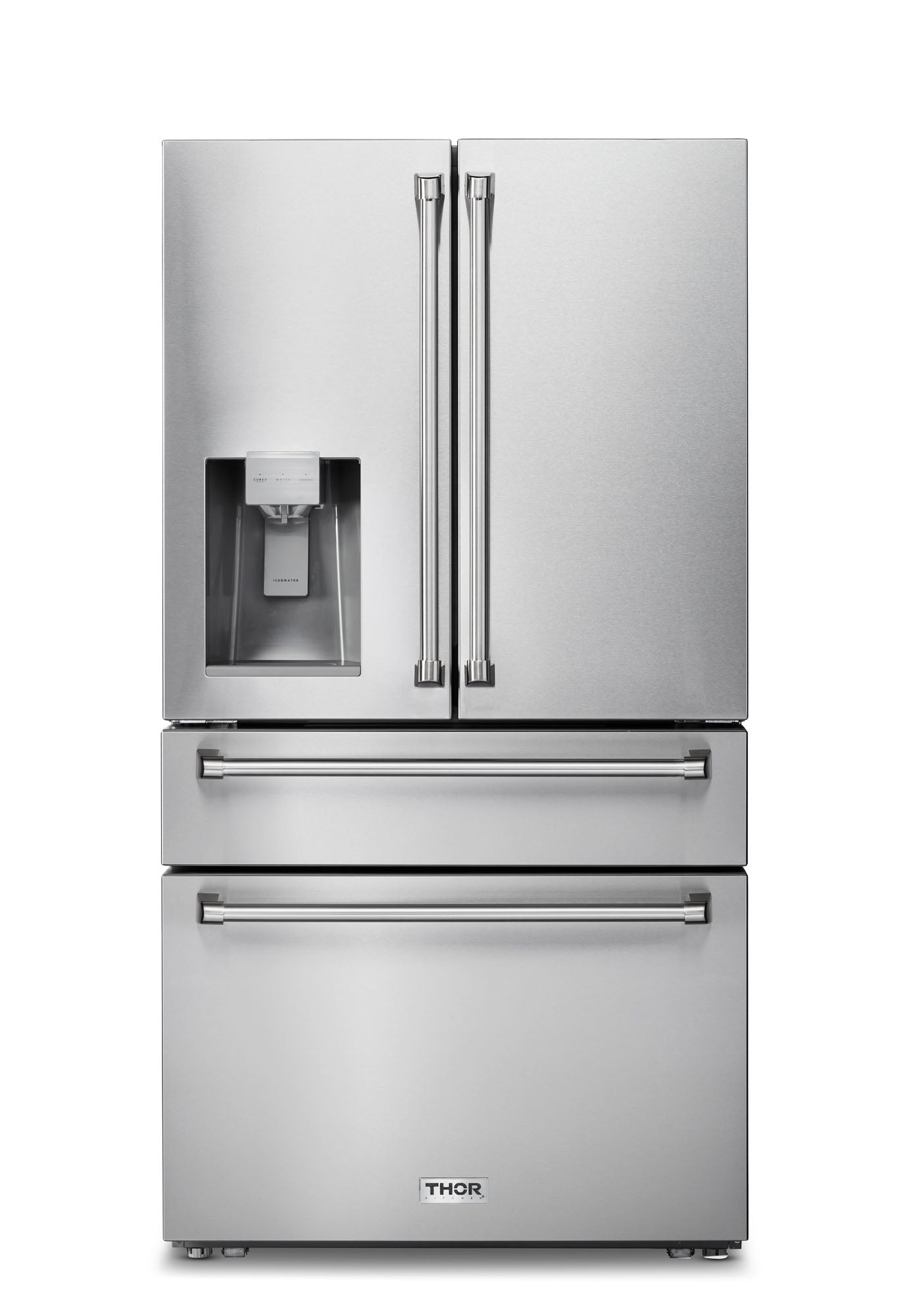 Thor Kitchen Package - 30 In. Gas Range, Range Hood, Microwave Drawer, Refrigerator with Water and Ice Dispenser, Dishwasher, AP-LRG3001U-W-9