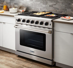 Thor Kitchen Appliance Package 36 Inch Gas Range, Range Hood, AP-LRG3601U-W