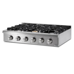 Thor Kitchen Appliance Package - 36 In. Gas Cooktop, Range Hood, Wall Oven, Microwave, AP-HRT3618U-3