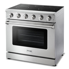 Thor Kitchen Appliance Package - 36 in. Electric Range, Range Hood, Microwave Drawer, AP-HRE3601-5