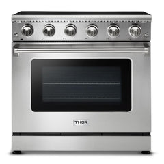 Thor Kitchen Appliance Package - 36 in. Electric Range, Microwave Drawer, Refrigerator, Dishwasher, AP-HRE3601-6