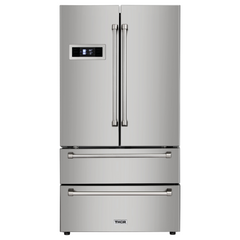 Thor Kitchen Appliance Package - 36 In. Gas Rangetop, Range Hood, Wall Oven, Refrigerator, Dishwasher, AP-HRT3618U-4