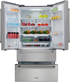 Thor Kitchen Package - 48 in. Propane Gas Range, Range Hood, Dishwasher, Refrigerator, AP-LRG4807ULP-W-2