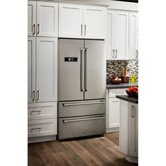 Thor Kitchen Appliance Package - 36 In. Gas Rangetop, Range Hood, Wall Oven, Refrigerator, Dishwasher, AP-HRT3618U-4