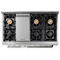 Thor Kitchen Professional Package - 48 in. Gas Range, Range Hood, Refrigerator, Dishwasher, Wine Cooler, AP-HRG4808U-W-3