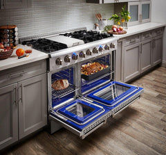 Thor Kitchen Appliance Package - Professional 48 in. Gas Range, Range Hood, AP-HRG4808U-W