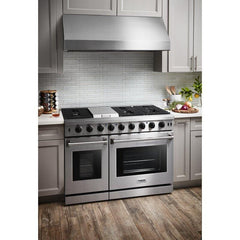 Thor Kitchen Package - 48 in. Gas Range, Range Hood, Dishwasher, Refrigerator, AP-LRG4807U-W-2