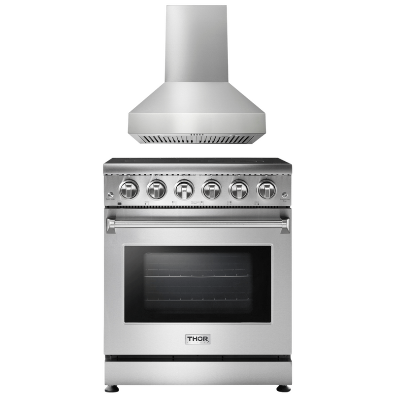 Thor Kitchen Appliance Package - 30 In. Electric Range and 30 In. Range Hood, AP-HRE3001-W