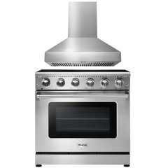 Thor Kitchen Appliance Package 36 In. Electric Range, 36 in. Range Hood, AP-HRE3601-W