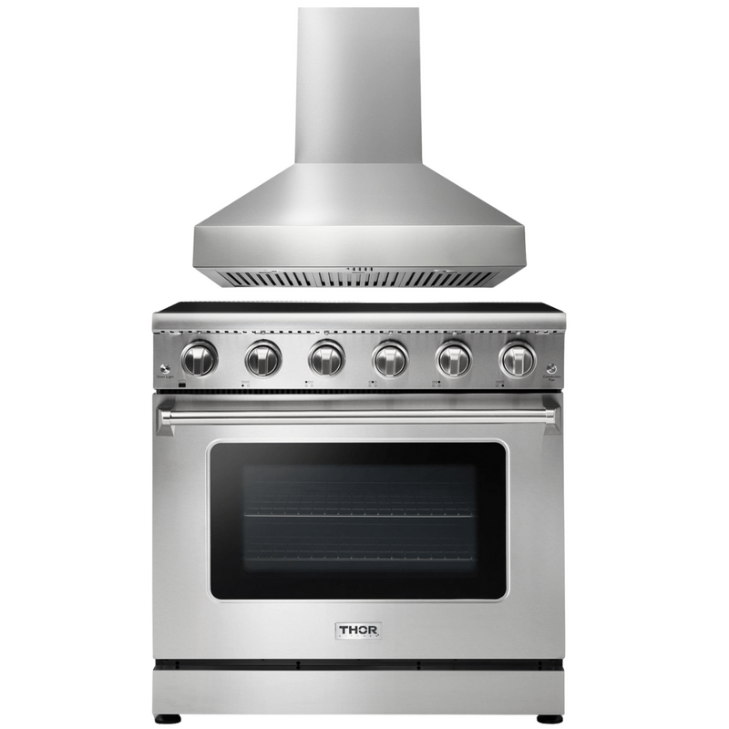 Thor Kitchen Appliance Package 36 In. Electric Range, 36 in. Range Hood, AP-HRE3601-W