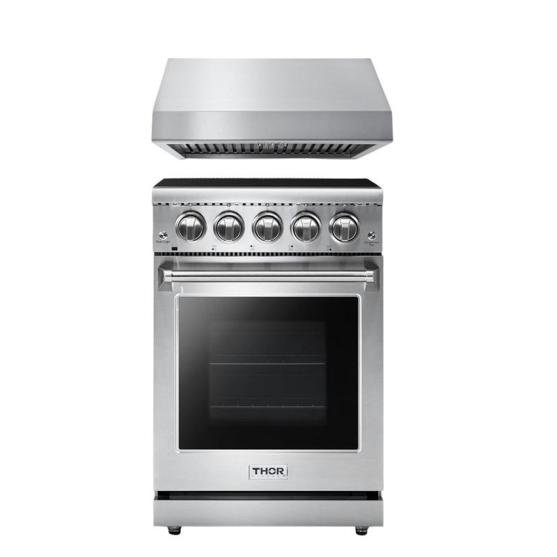 Thor Kitchen Package - 24 in. Professional Electric Range, Range Hood, AP-HRE2401