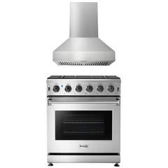 Thor Kitchen Package - 30 In. Natural Gas Range, Range Hood, AP-LRG3001U-W