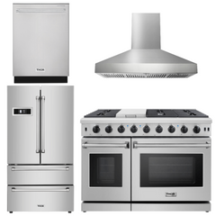 Thor Kitchen Bundle - 48 in. Gas Range, Range Hood, Dishwasher, Refrigerator, AB-LRG4807U-W-2