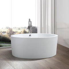 Vanity Art Troyes 59 in. Acrylic Flatbottom Freestanding Bathtub in White, VA6810