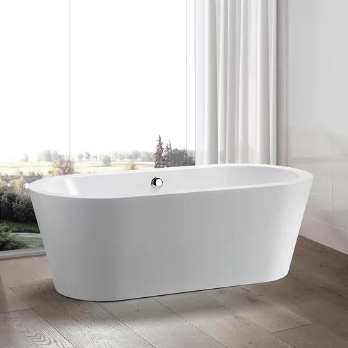 Vanity Art 59 in. x 29.5 in. Freestanding Soaking Bathtub, VA6812-S