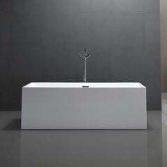 Vanity Art Talence 59 in. Acrylic Flatbottom Freestanding Bathtub in White, VA6813B