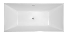 Vanity Art Talence 59 in. Acrylic Flatbottom Freestanding Bathtub in White, VA6813B