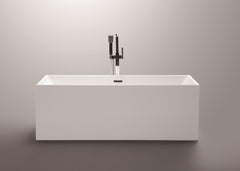 Vanity Art Talence 59 in. Acrylic Flatbottom Freestanding Bathtub in White, VA6813B