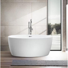 Vanity Art 55 in. x 32 in. Freestanding Soaking Bathtub, VA6834-S